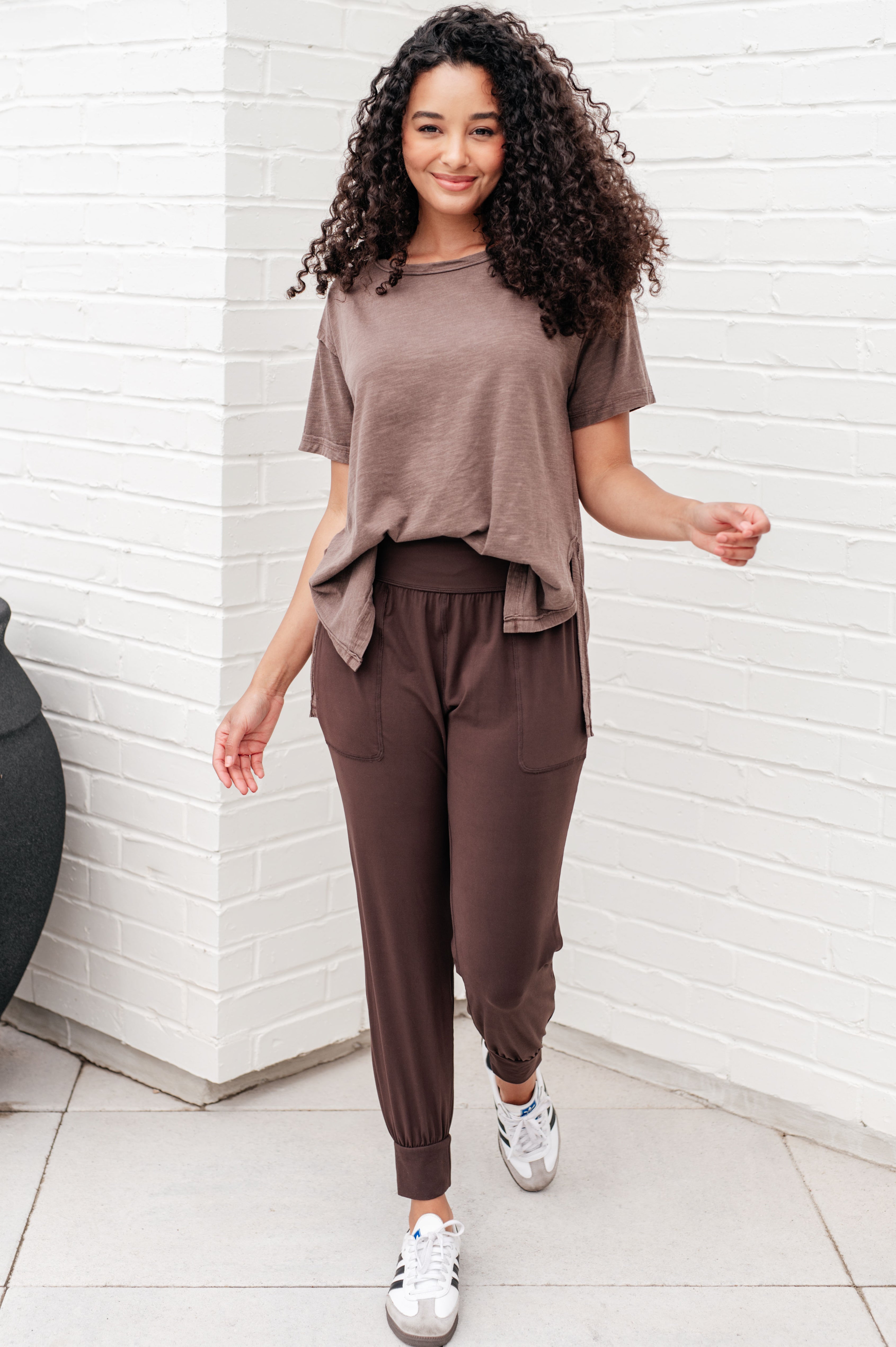 BeautybyShree Let Me Live Relaxed Tee in Brown