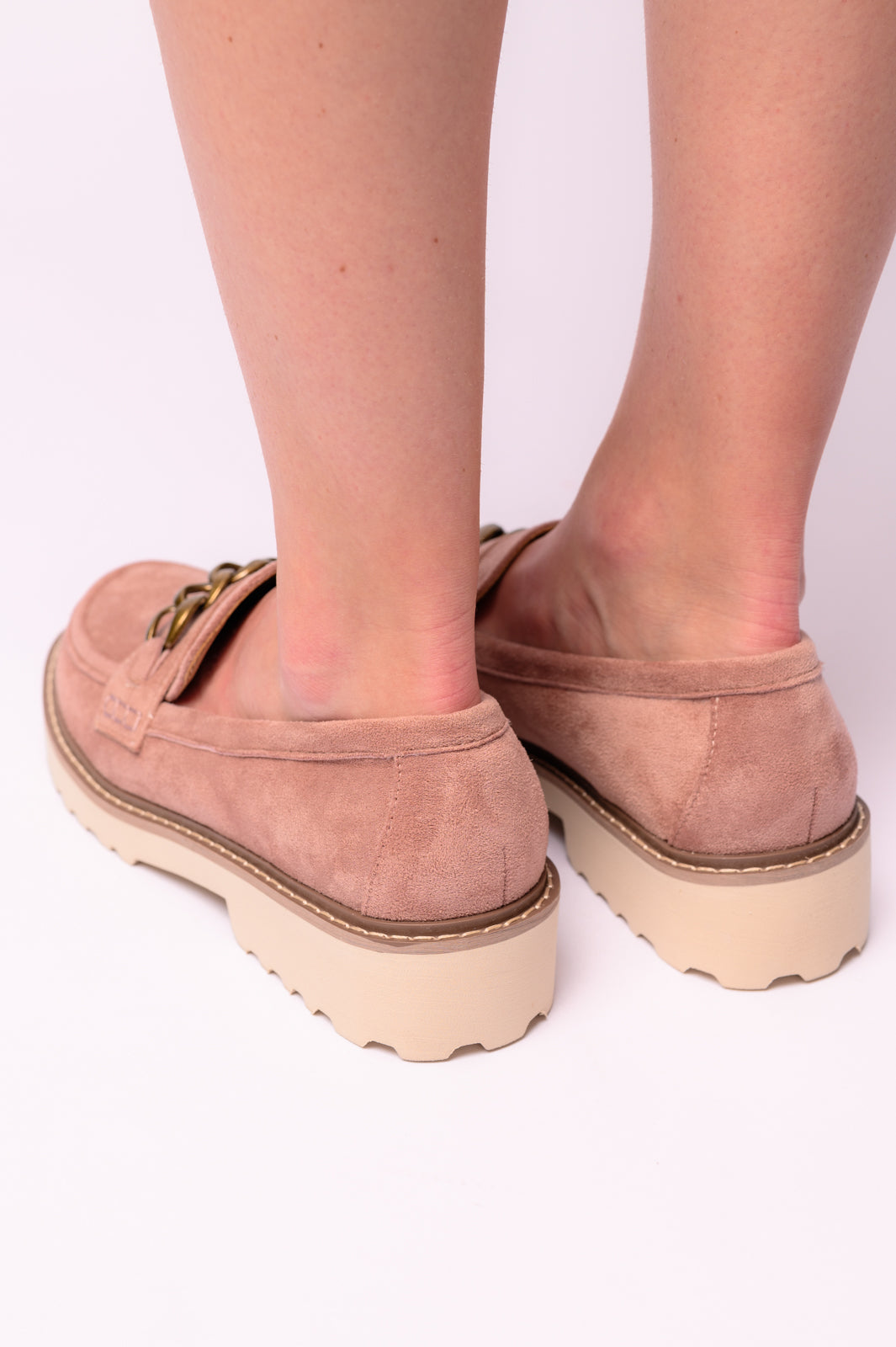 BeautybyShree Literally Loafers in Blush Faux Suede