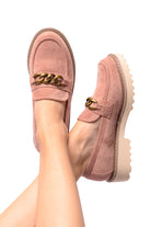 BeautybyShree Literally Loafers in Blush Faux Suede