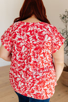 BeautybyShree Lizzy Cap Sleeve Top in Red Floral