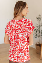 BeautybyShree Lizzy Cap Sleeve Top in Red Floral