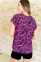 BeautybyShree Lizzy Cap Sleeve Top in Pink and Black Zebra