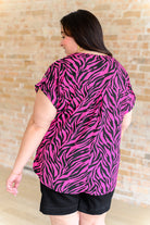 BeautybyShree Lizzy Cap Sleeve Top in Pink and Black Zebra