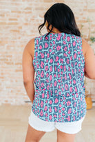 BeautybyShree Lizzy Tank Top in Mint and Pink Leopard