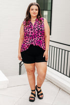 BeautybyShree Lizzy Tank Top in Pink Multi Leopard