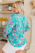 BeautybyShree Lizzy Top in Aqua and Pink Paisley