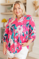 BeautybyShree Lizzy Top in Magenta and Teal Tropical Floral