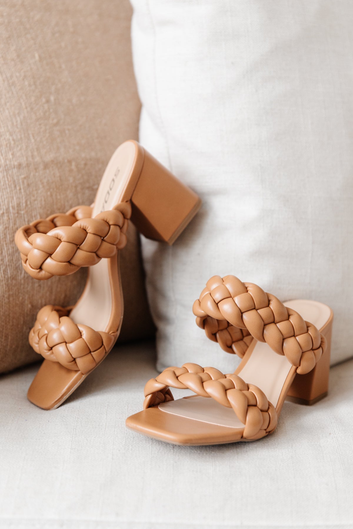 BeautybyShree Maya Braided Heels in Tan