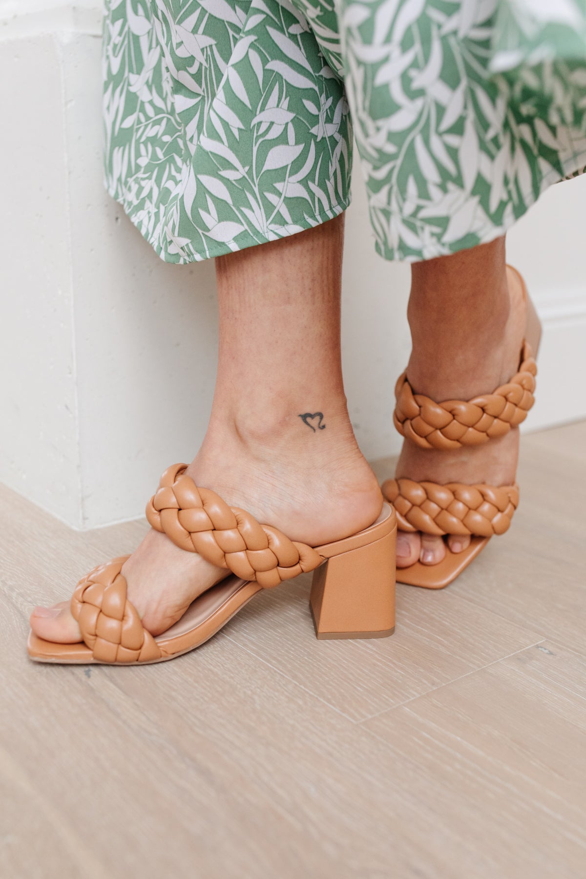 BeautybyShree Maya Braided Heels in Tan