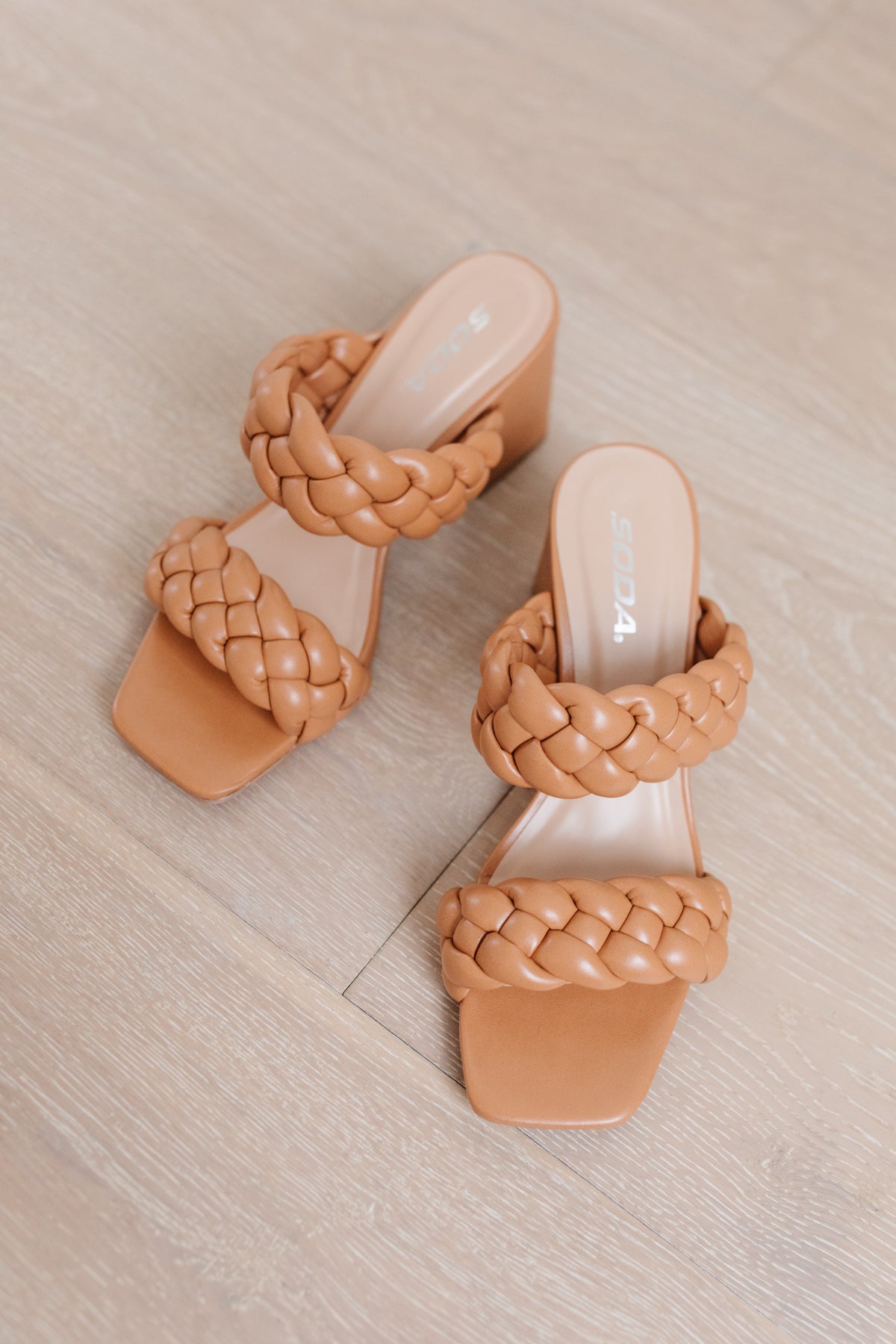 BeautybyShree Maya Braided Heels in Tan