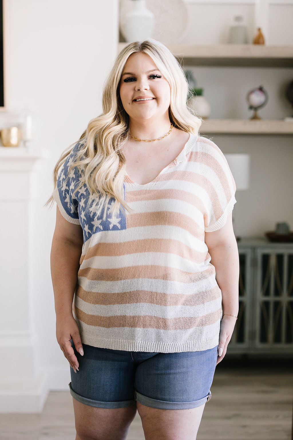 BeautybyShree Old Glory Sleeveless Sweater