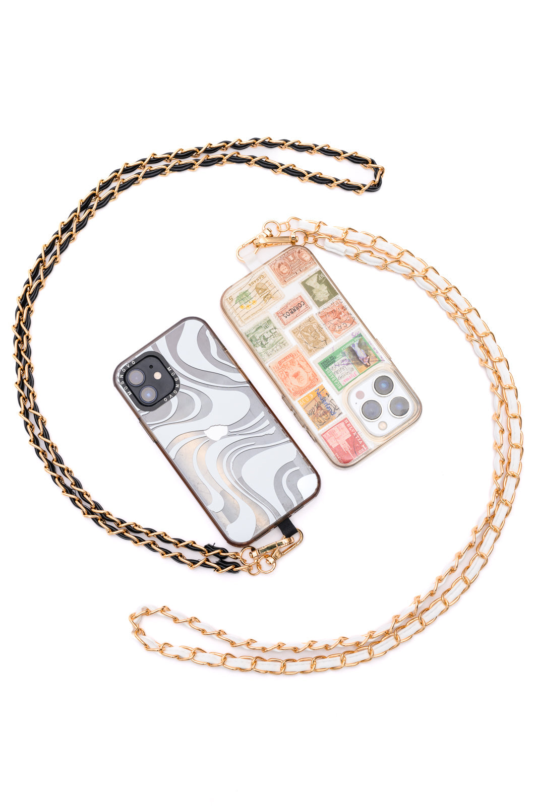 BeautybyShree PU Leather Gold Chain Cell Phone Lanyard Set of 2