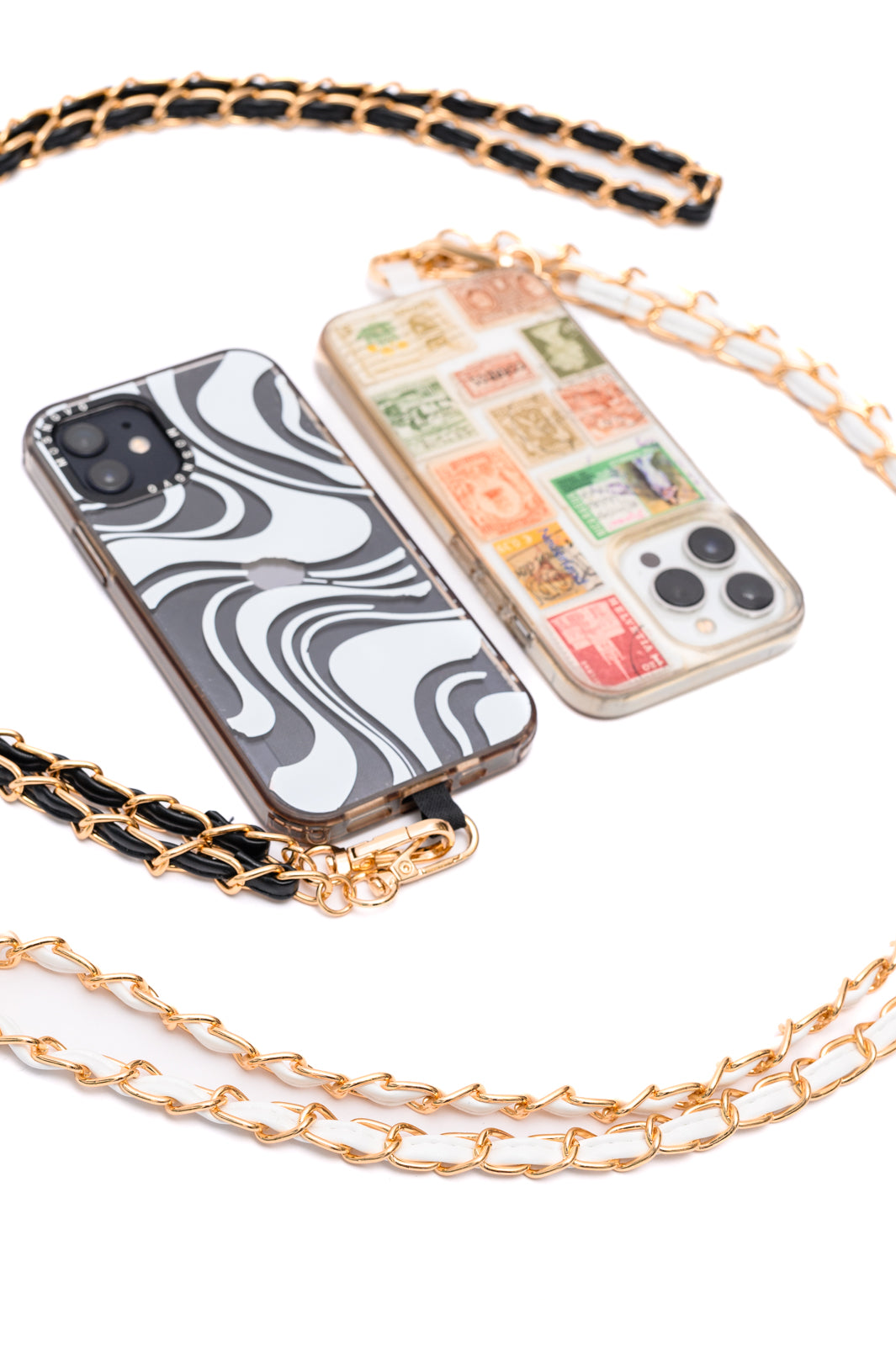 BeautybyShree PU Leather Gold Chain Cell Phone Lanyard Set of 2