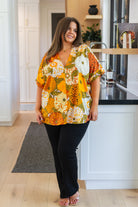 BeautybyShree Picking Blooms Blouse in Amber Mix