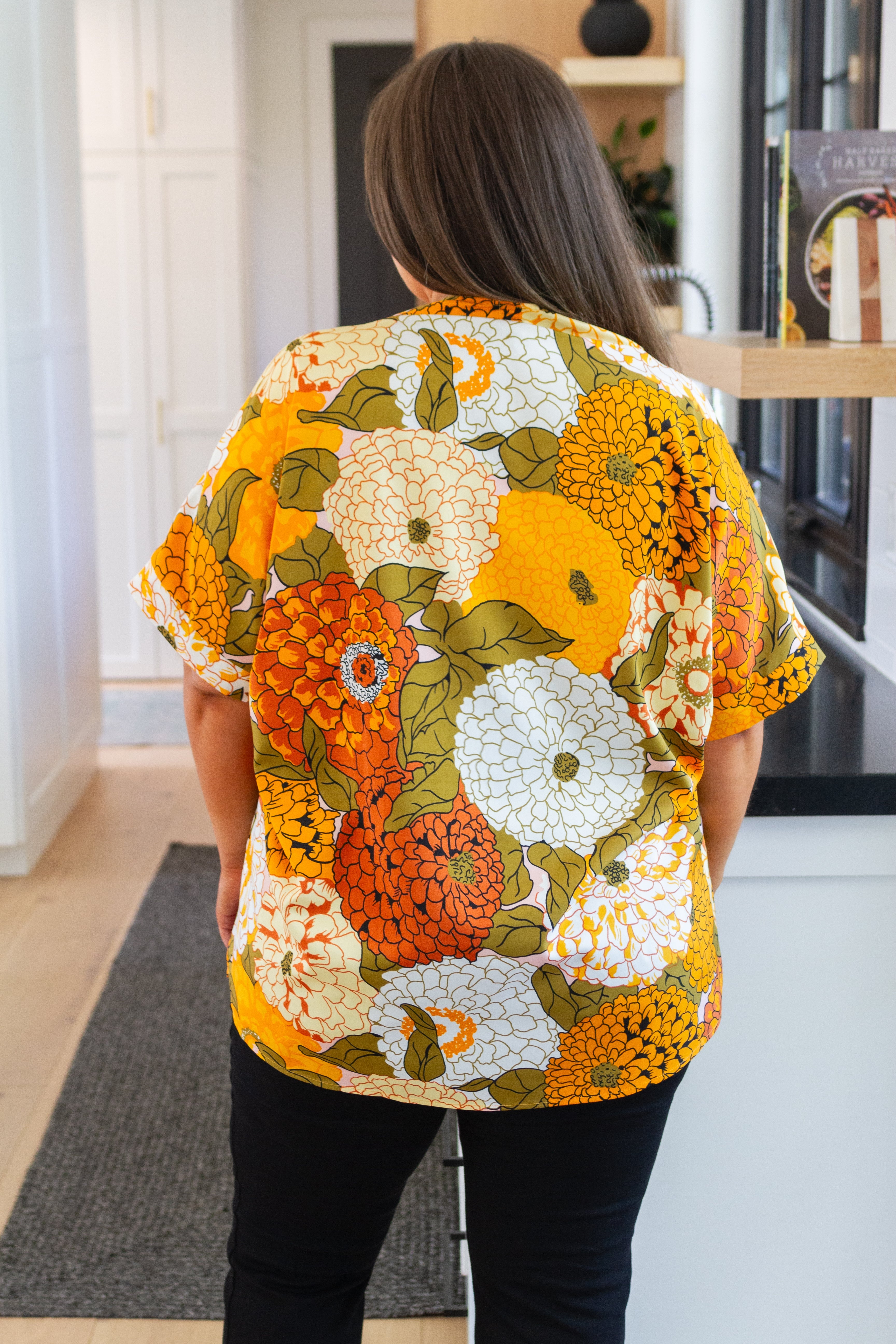 BeautybyShree Picking Blooms Blouse in Amber Mix