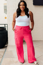 BeautybyShree Run, Don't Walk Cargo Sweatpants in Flamingo Pink