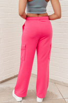 BeautybyShree Run, Don't Walk Cargo Sweatpants in Flamingo Pink