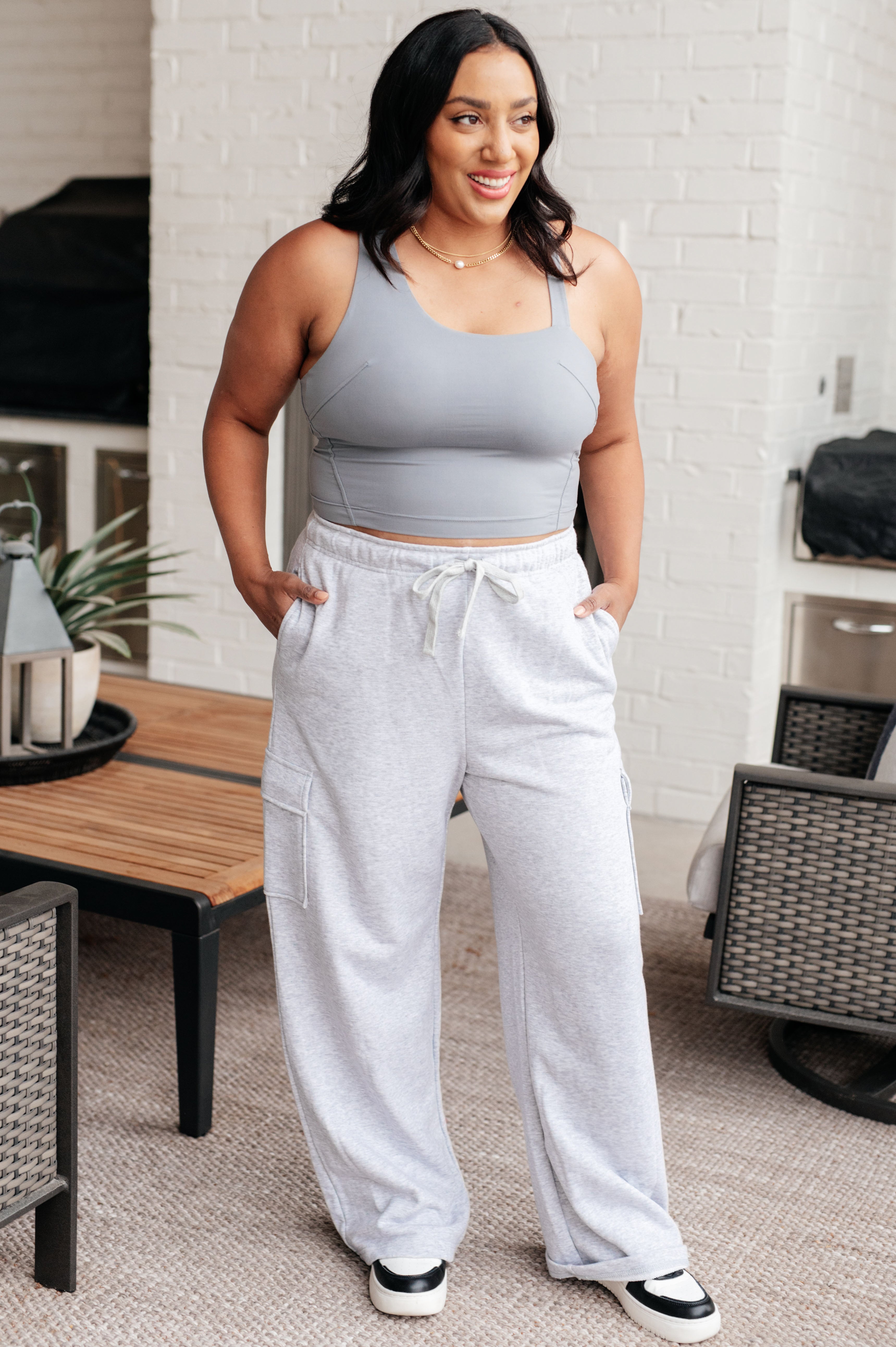 BeautybyShree Run, Don't Walk Cargo Sweatpants in Grey