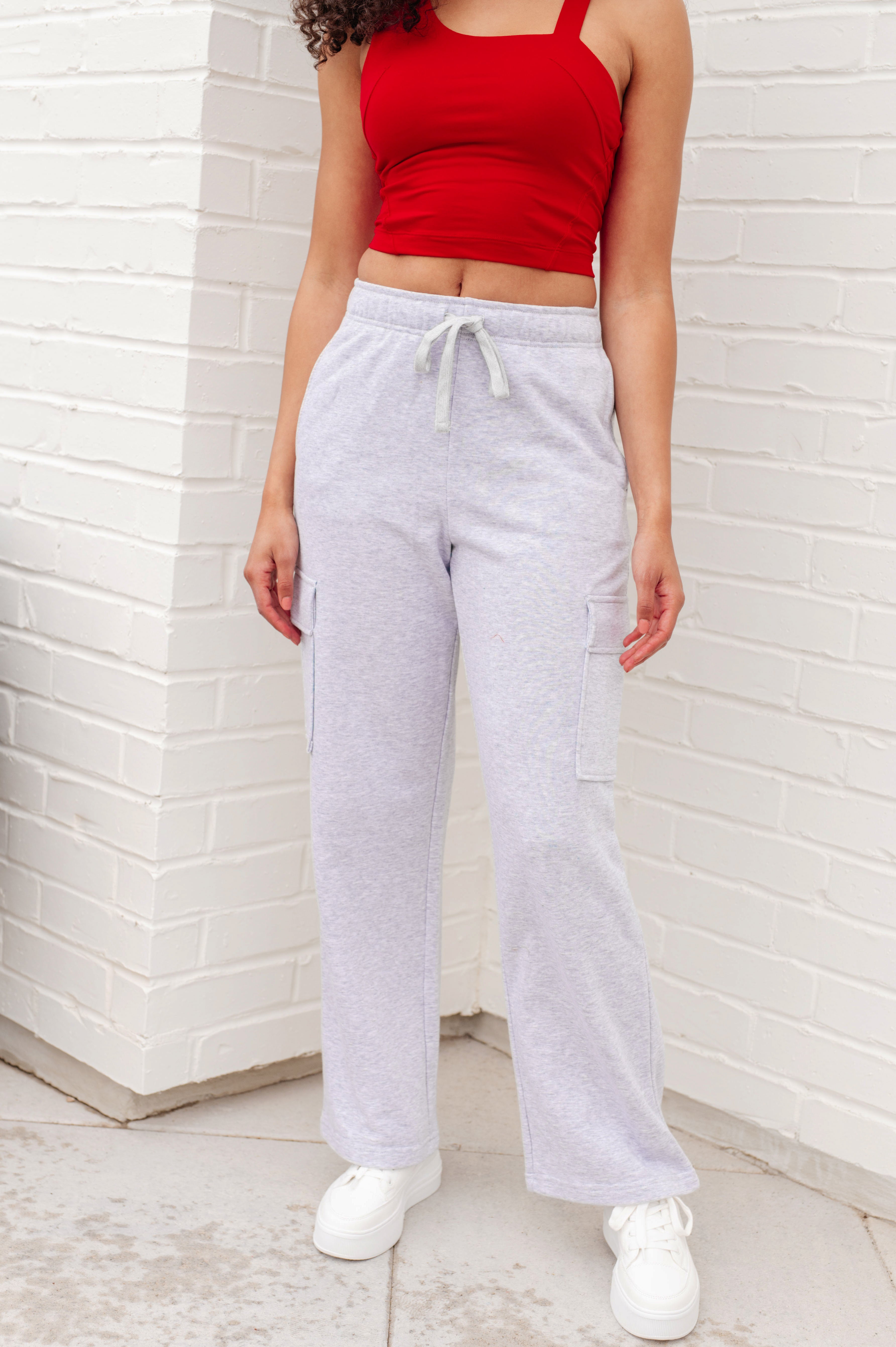 BeautybyShree Run, Don't Walk Cargo Sweatpants in Grey