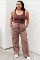 BeautybyShree Run, Don't Walk Cargo Sweatpants in Smokey Brown