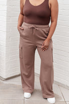 BeautybyShree Run, Don't Walk Cargo Sweatpants in Smokey Brown