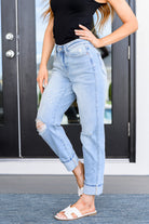 BeautybyShree Sam Mid Rise Star Pocket Boyfriend Jeans