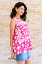 BeautybyShree Silly Love Songs Floral Tank in Hot Pink