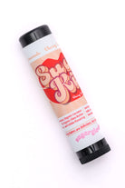 SugarGlow Co Sweet Kiss Lip Balm Cherry Lemonade tube with vintage design, high-quality organic ingredients, discounted for label damage.