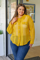 BeautybyShree Sweeter Than Nectar Lace Button Down in Honey