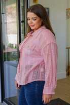 BeautybyShree Sweeter Than Nectar Lace Button Down in Rose