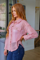 BeautybyShree Sweeter Than Nectar Lace Button Down in Rose