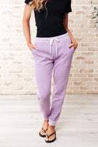 BeautybyShree Tommy Two Tone Waffle Joggers Purple