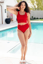 BeautybyShree Tonga Scalloped Swim Top