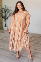 BeautybyShree Trusting My Intuition Balloon Sleeve Dress in Camel