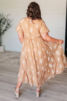 BeautybyShree Trusting My Intuition Balloon Sleeve Dress in Camel