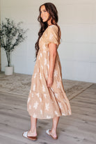 BeautybyShree Trusting My Intuition Balloon Sleeve Dress in Camel