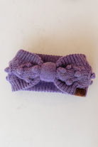 BeautybyShree Pom Knit Head Wrap In Periwinkle