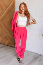 BeautybyShree Vigilante Stuff Pleated Trousers in Hot Pink