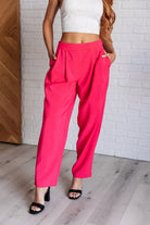 BeautybyShree Vigilante Stuff Pleated Trousers in Hot Pink