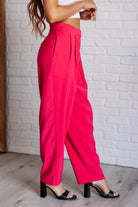 BeautybyShree Vigilante Stuff Pleated Trousers in Hot Pink