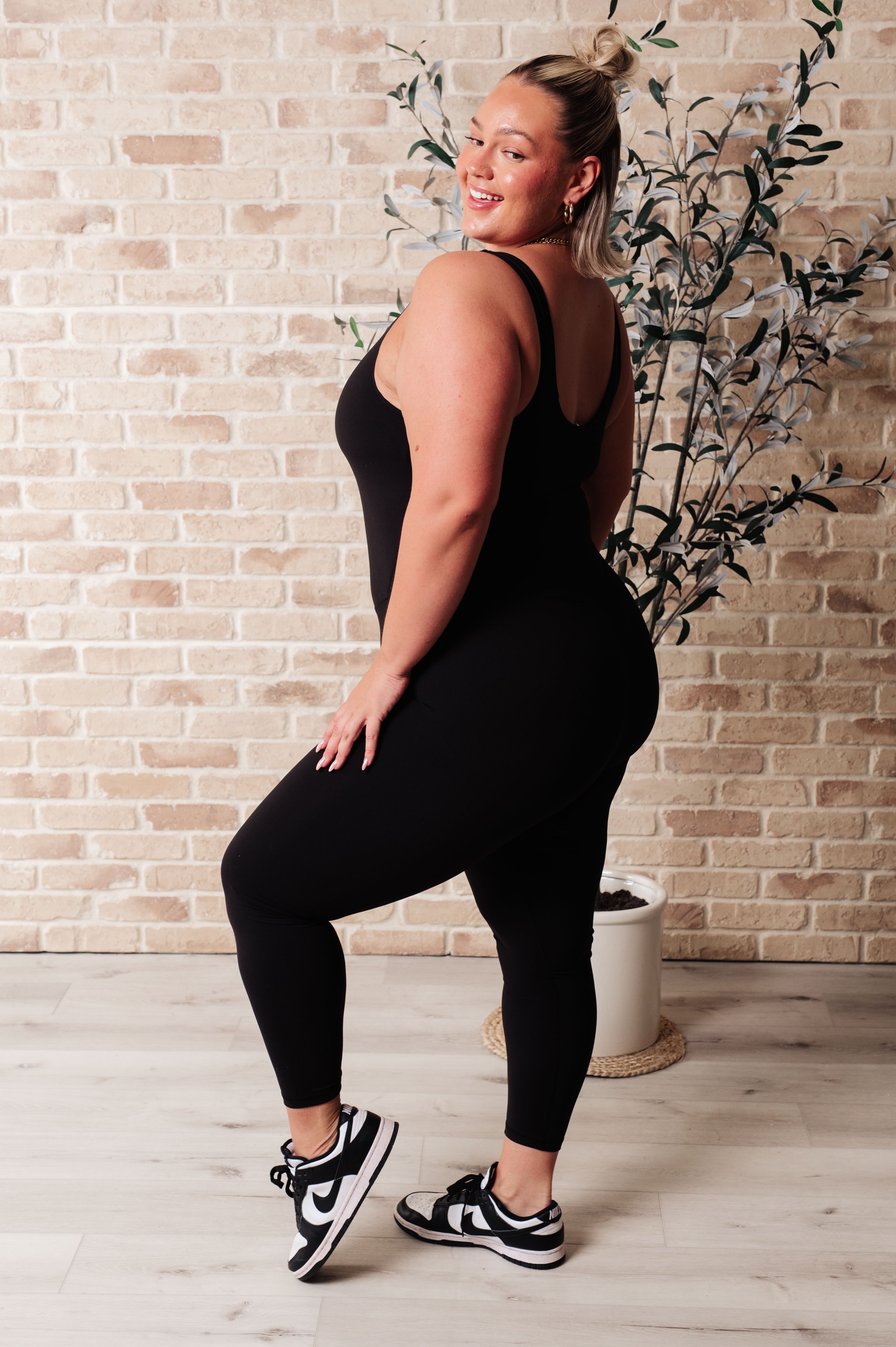 BeautybyShree Way to Push Active Bodysuit in Black