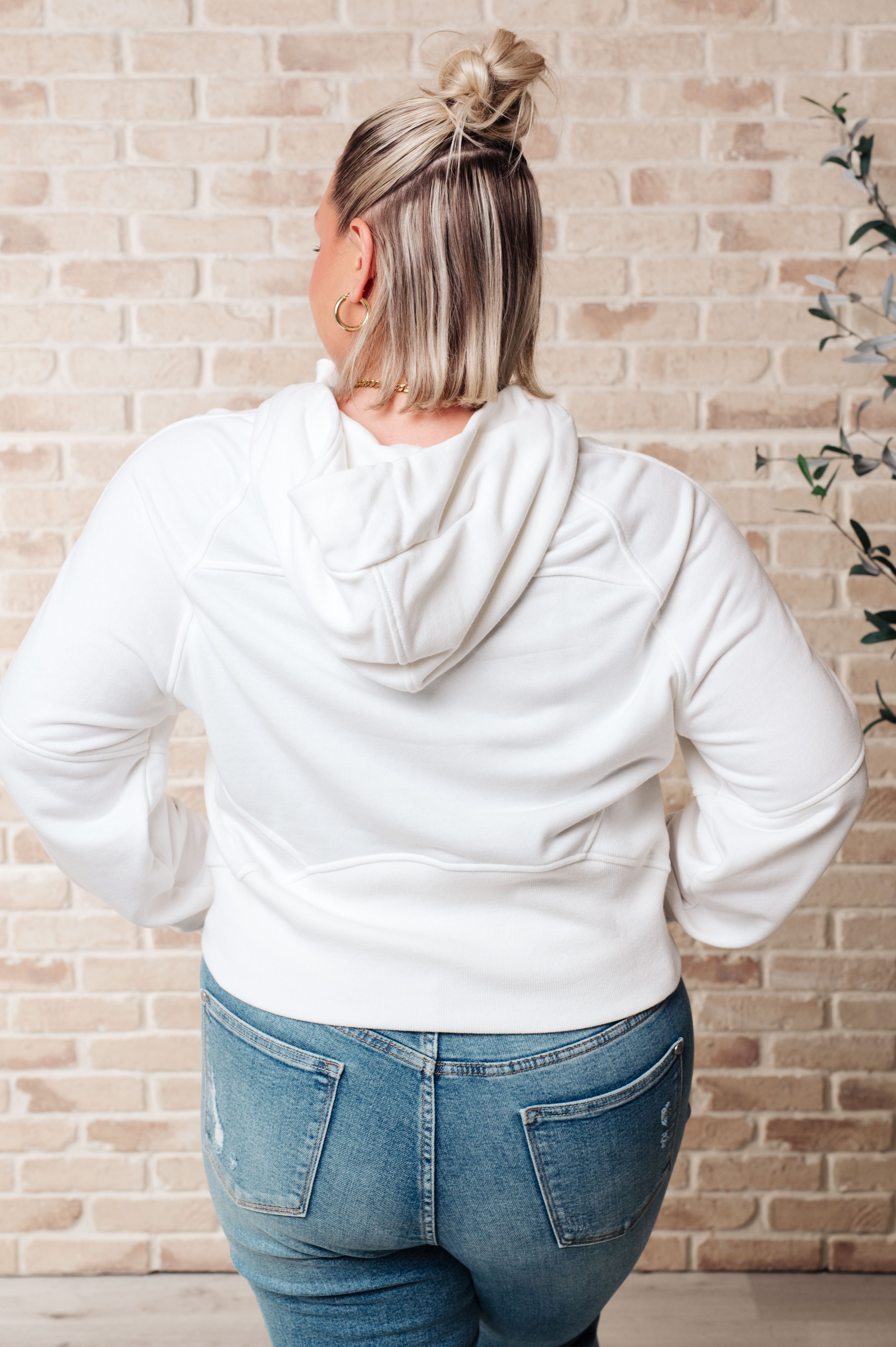 BeautybyShree Working Up A Sweat Hooded Pullover in Off White