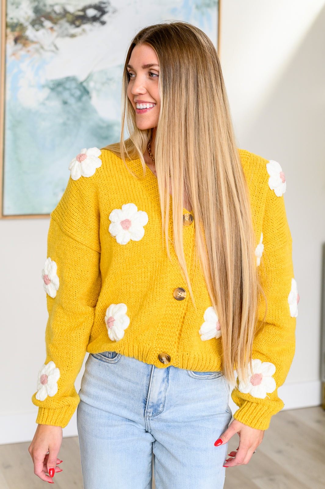 BeautybyShree You're Enough Floral Cardigan