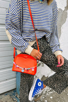 Blue Stripe Textured Elbow Patched Crew Neck Drop Shoulder Sweatshirt Sweatshirts & Hoodies a083b4ff08972945