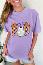Wisteria Boo Checkered Ghost Heat Transfer Printing Crewneck Graphic Tee Graphic Tees a18650f6cc8c157c