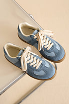 Dusk Blue Two Tone Suede Patched Lace Up Sneakers Sneakers a1b8f84d4e5fd57d