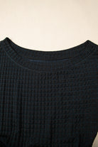 Black Checkered Mesh One Shoulder Short Sleeve Knotted Waist Jumpsuit Jumpsuits a1e057627a99780c