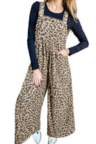 Brown Leopard Bib Wide Leg Jumpsuit Jumpsuits a21c5de8321fbdaa