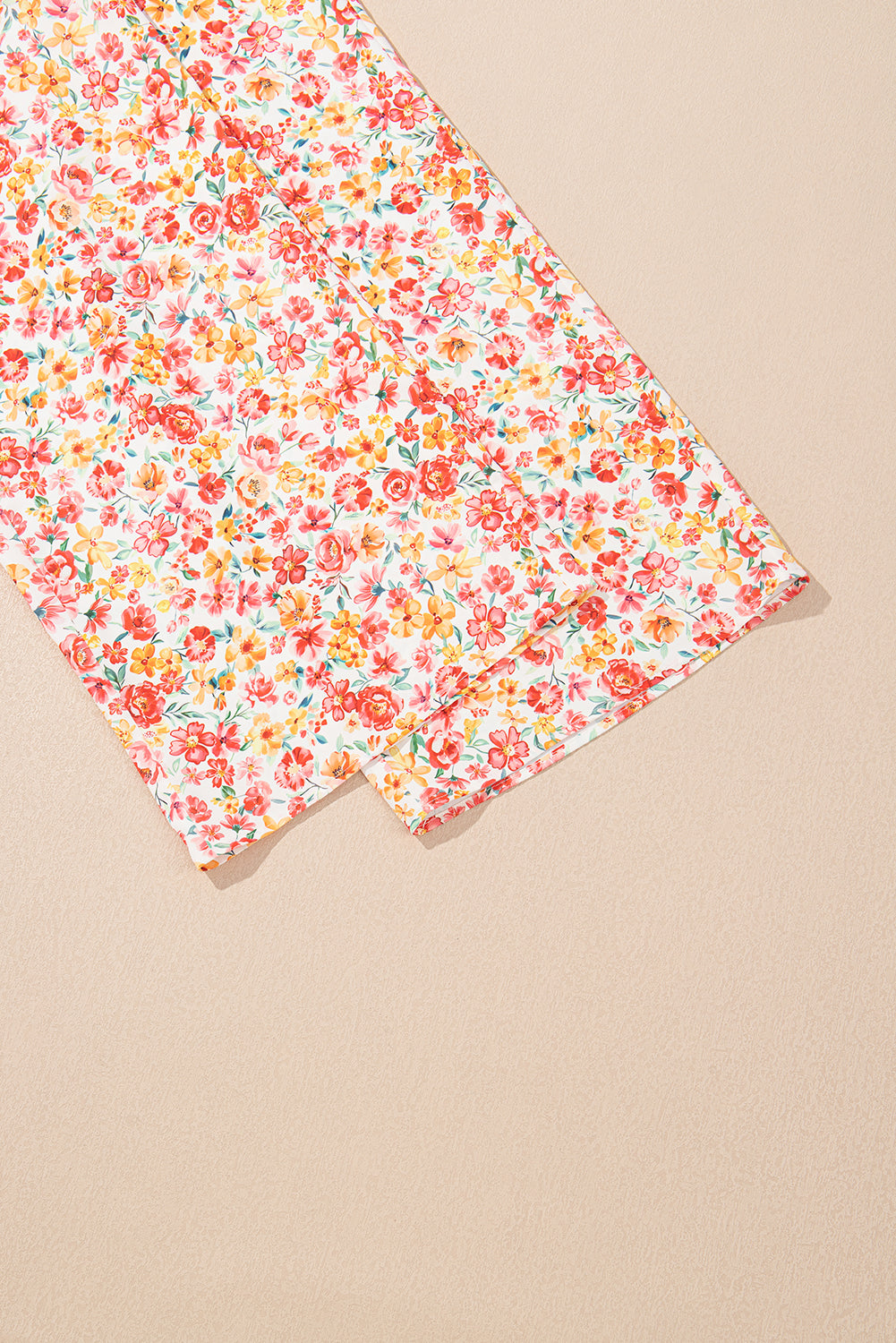 Pink Boho Floral Bandeau Top and High Waist Wide Leg Pants Set Two Piece Pants Sets a260f6b155460a9c