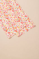 Pink Boho Floral Bandeau Top and High Waist Wide Leg Pants Set Two Piece Pants Sets a260f6b155460a9c